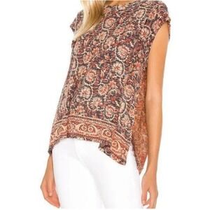 Vintage Inspired‎ Free People High Tide Top Dual Print Boho Artsy Festival Sz M